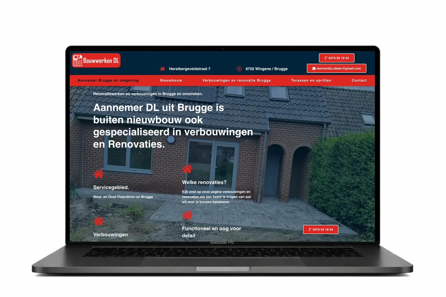 aannemer Brugge koos de firma "website-laten-maken" voor hun webontwikkeling