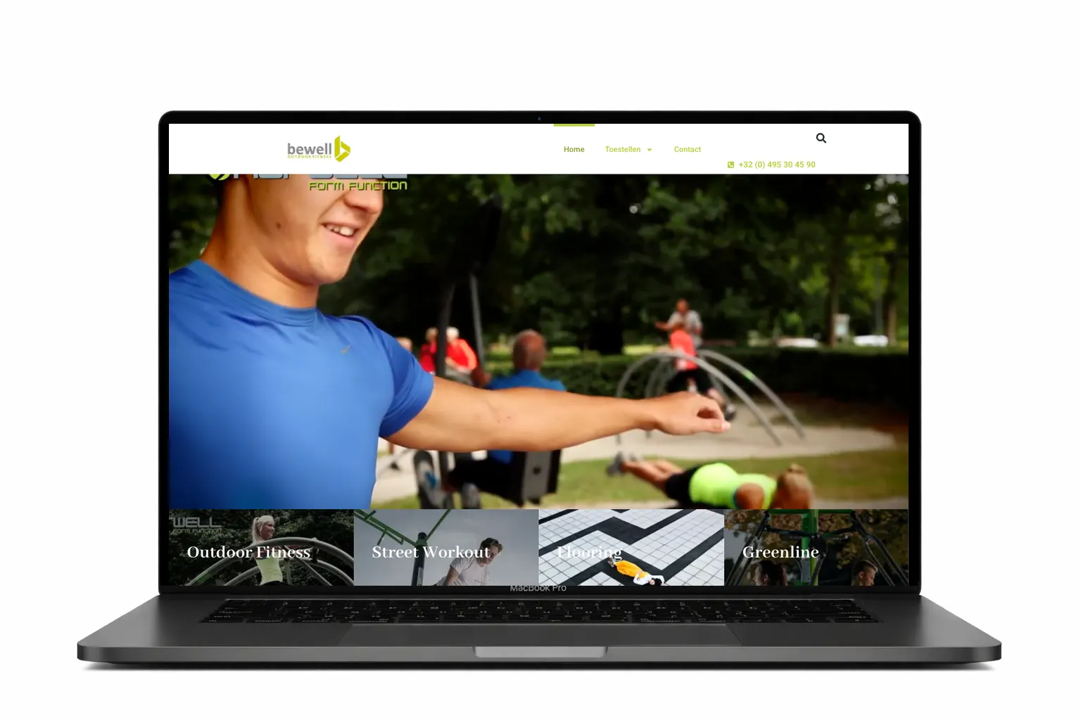website voor Bewell Outdoor Fitness