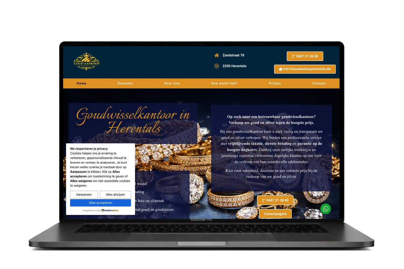 website ontworpen voor Goudhandel Herentals