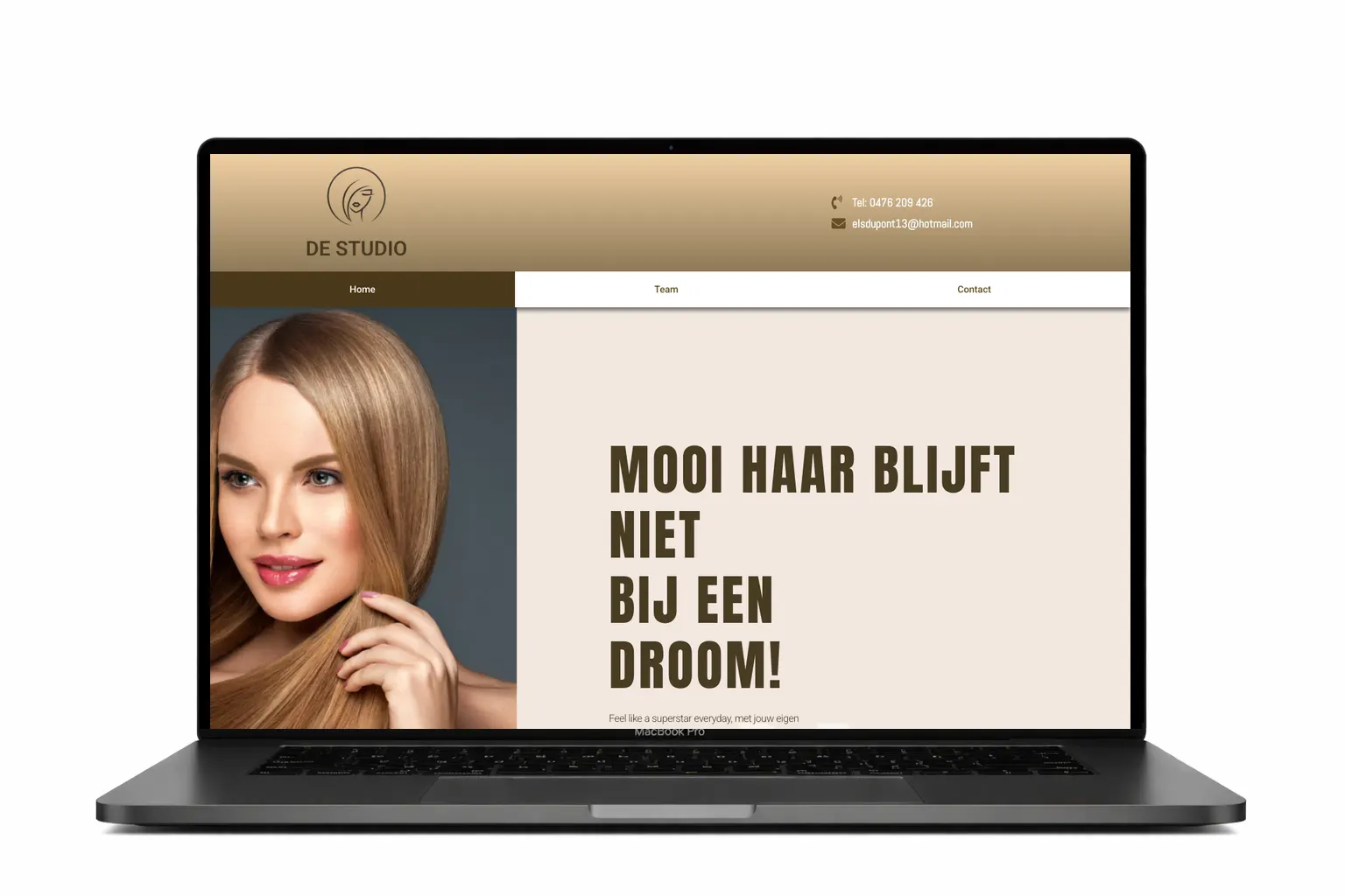 website voor kapsalon De Studio