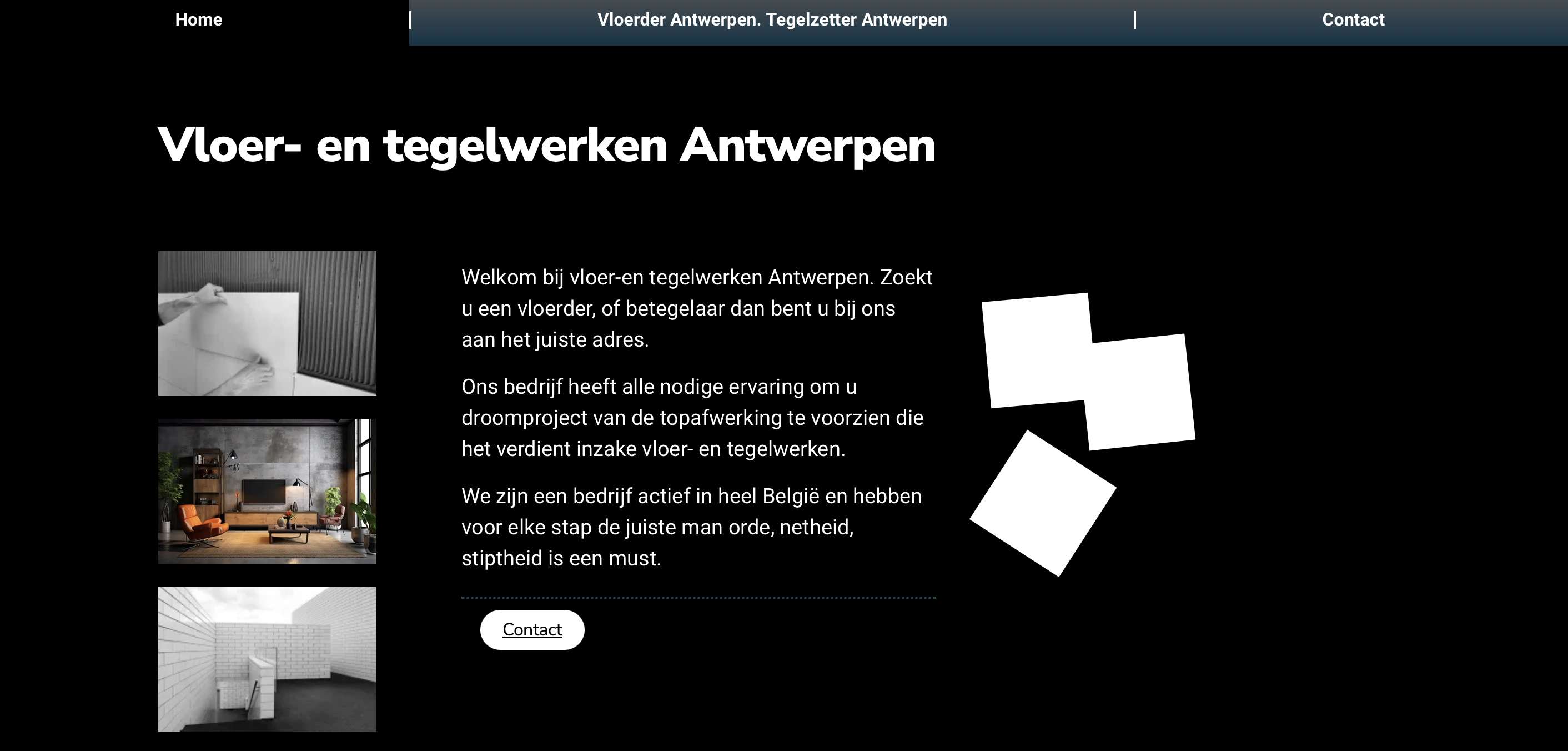 Deel van de website van vloer en tegelwerken Antwerpen